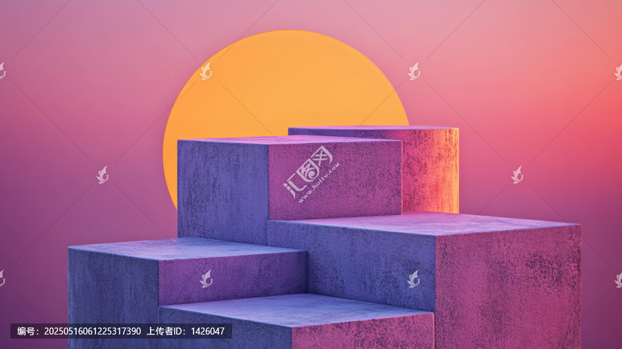 渐变色几何平台展示设计