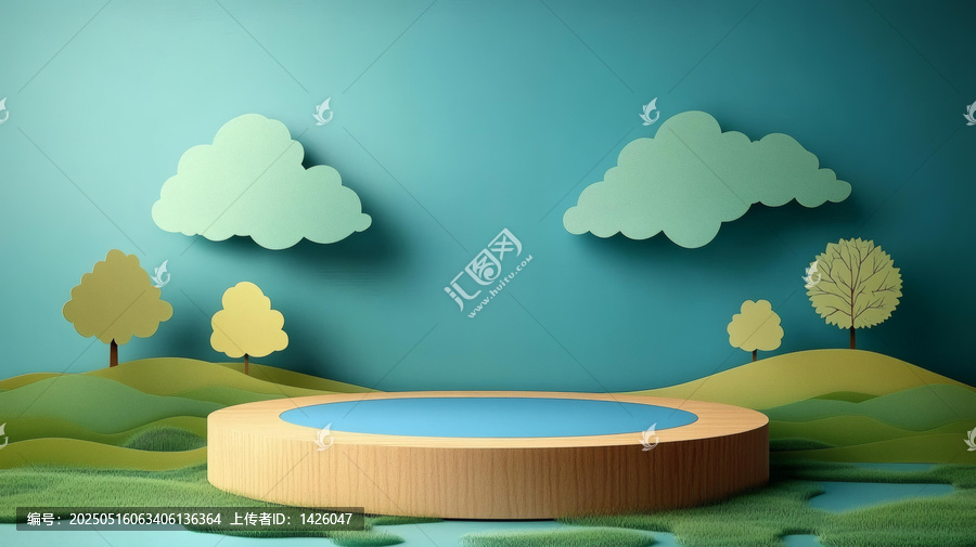 卡通风景展示台设计