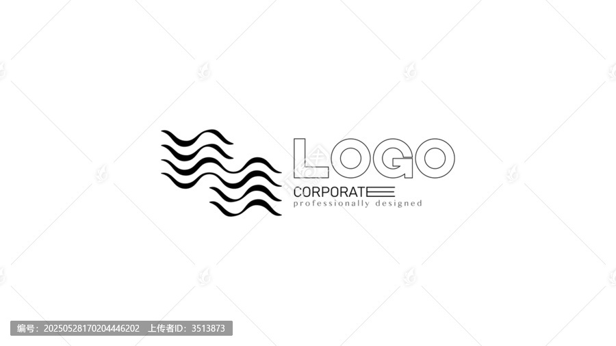 简约波浪线条企业标志