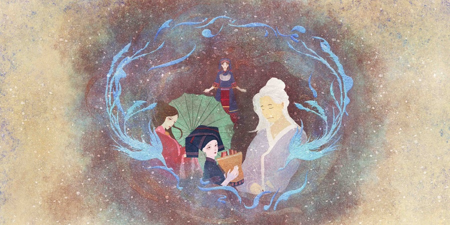 岩彩插画人物