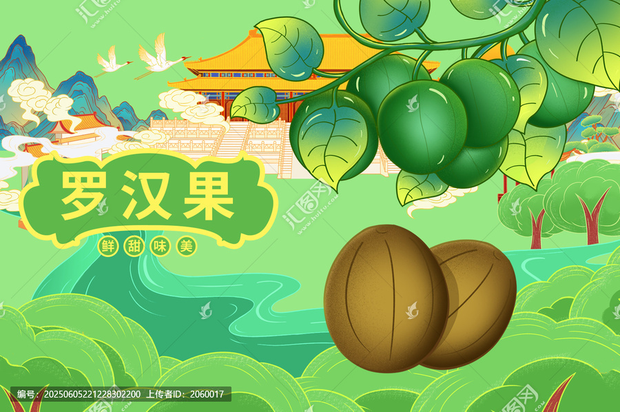 罗汉果手绘插画