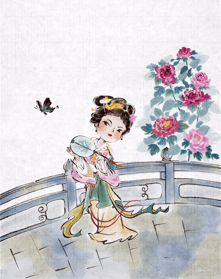 美人扑蝶