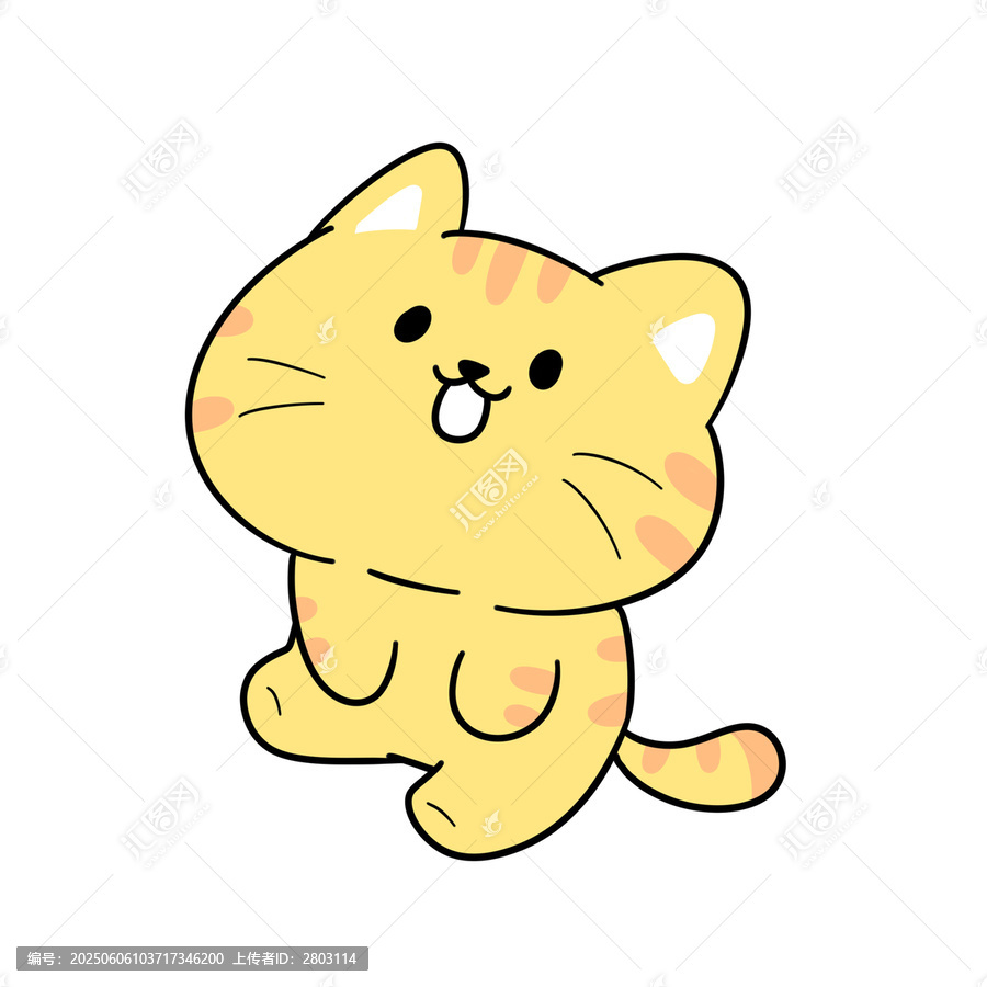 可爱黄色卡通猫咪形象