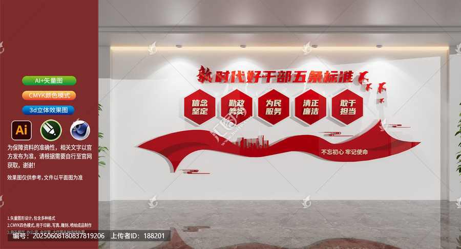 五好党员干部新时代党员干部五条标准文化墙