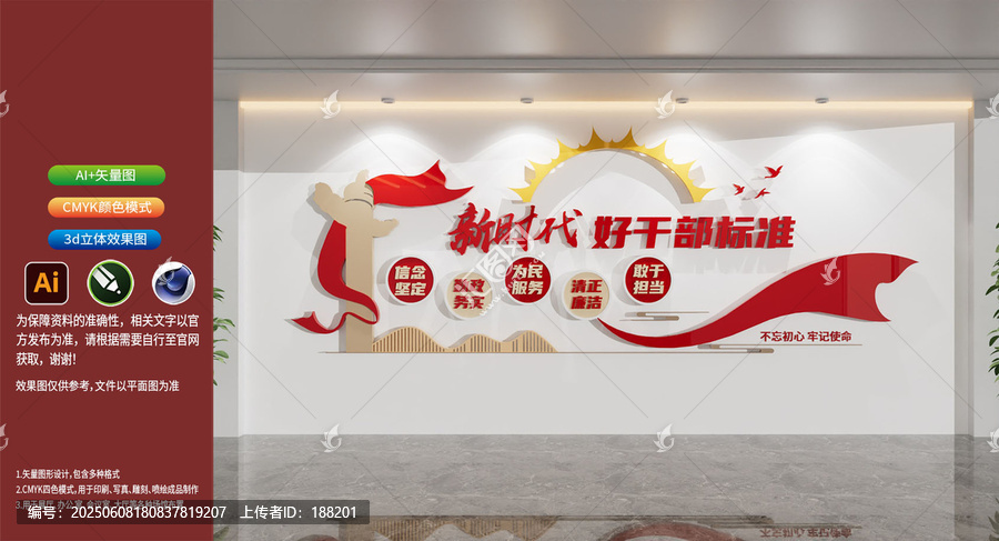 五好党员干部新时代党员干部五条标准文化墙