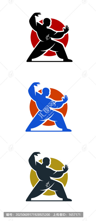 武术姿势会标图标协会矢量分层素材