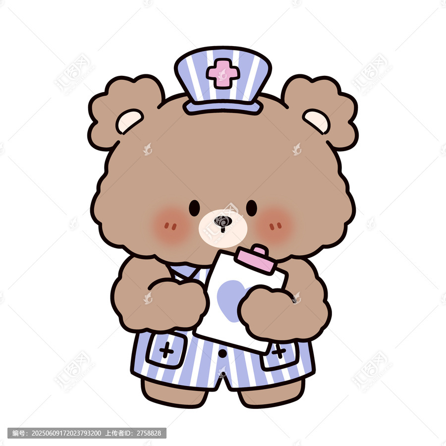 可爱小熊医生卡通形象