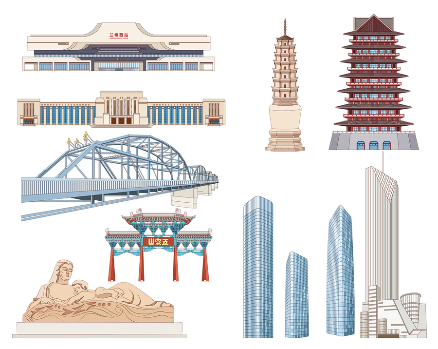 兰州城市插画
