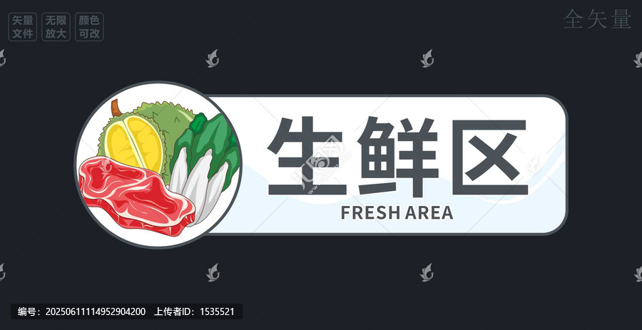 生鲜区标识牌