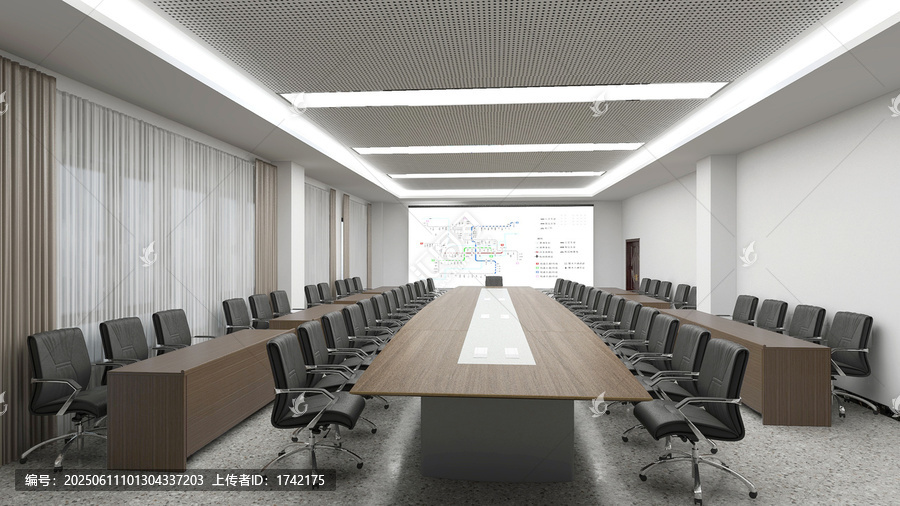 现代风格宽敞会议室场景