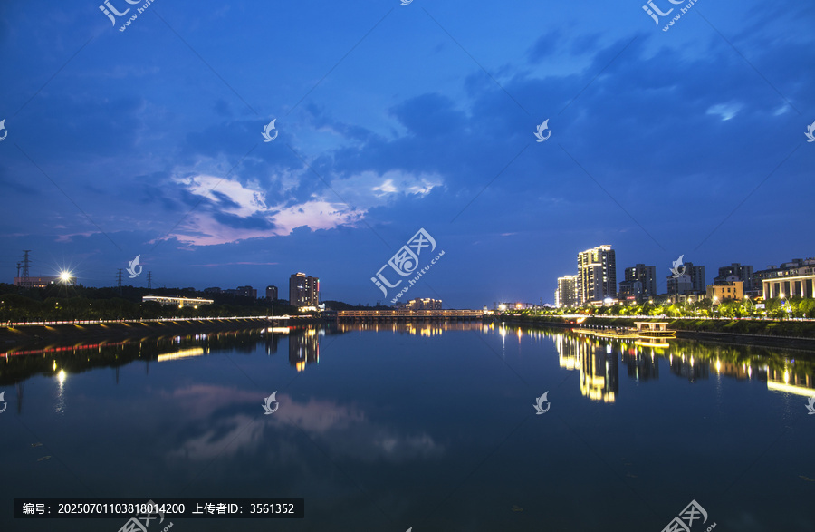 随州白云湖夜景灯光
