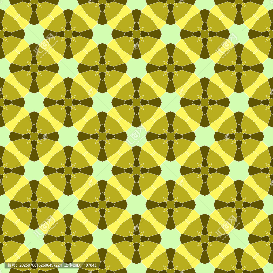 黄绿几何图案无缝背景