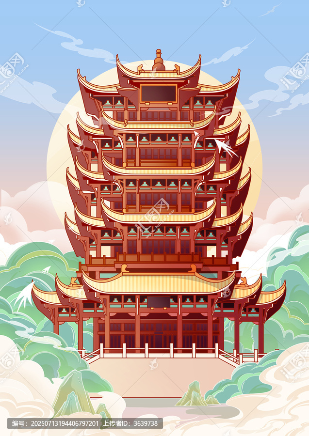 黄鹤楼插画
