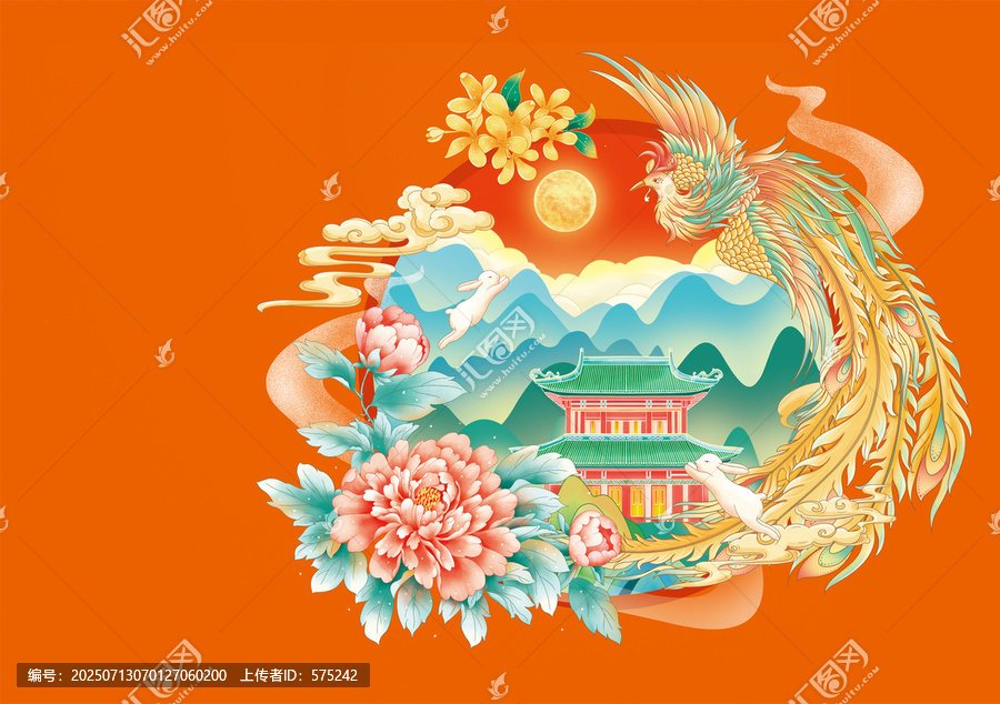 月饼盒插画月饼包装插画